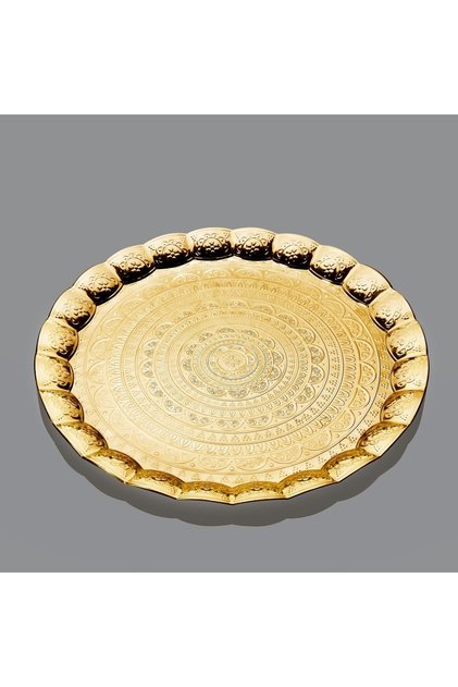 Metal Round Tray Gold