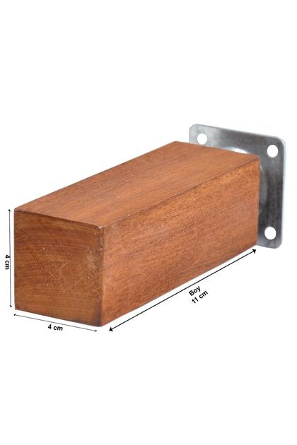 Ahşap Ağaç Mobilya Ünite Baza Koltuk Kanepe Ayağı Boy 11 Cm En 4x4 Cm Kahverengi
