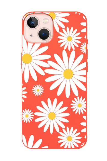 iPhone 14 Plus Big Daisy Designed Orange Launch Phone Case