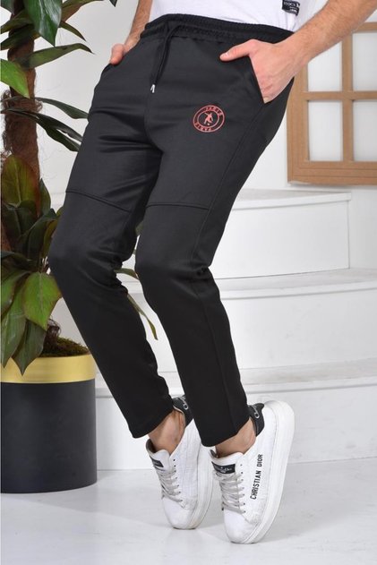 Paris Printed Black Unisex Scuba Fabric Slimfit Plain Jogger Outdoor Sweatpants