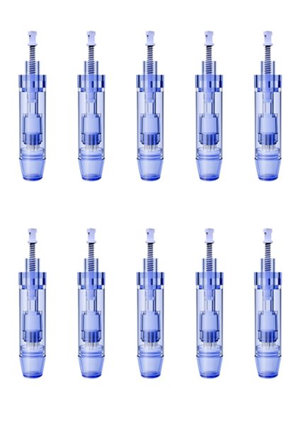 10 Pieces 9 Pin Dermapen Needle with Cover and Socket Compatible with Model A1-c and A1-w Model Devices