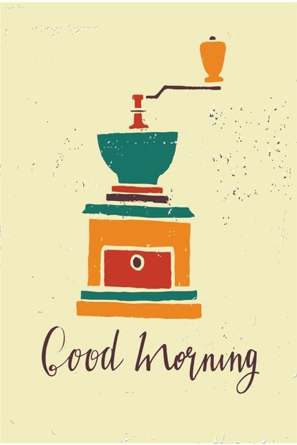 Coffee Grinder Retro Wooden Poster in Pastel Tone
