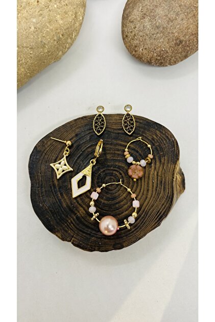 Handmade Lacquer Coated Czech Glass Set of 6 Women's Earrings