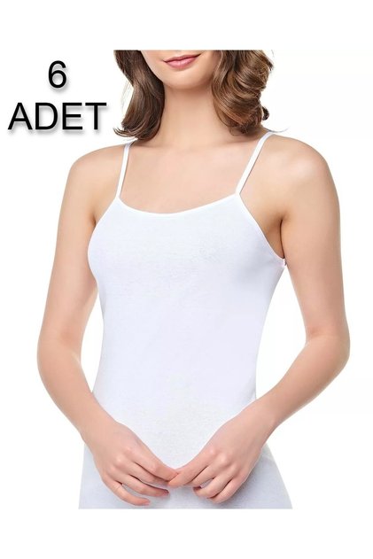 Women's Ribbed Rope Strap Undershirt, 6-pack