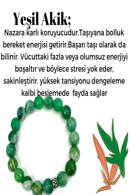 Certified Green Agate Natural Stone Bracelet