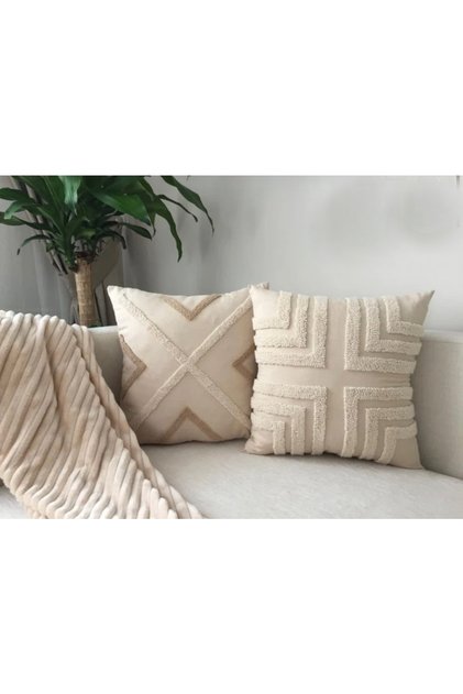 Ikili Tasarım Geometrik Bohem Punch Kırlent