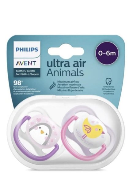 2 Pack Ultra Air Animals 0-6 Months Pacifier