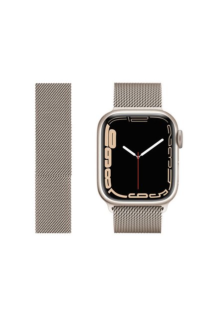 Watch Seri 5/6/7/8/9/se 38/40/41mm Seri 10 / 11 / 12 42mm Uyumlu Mıknatıslı Hasır Metal Kordon