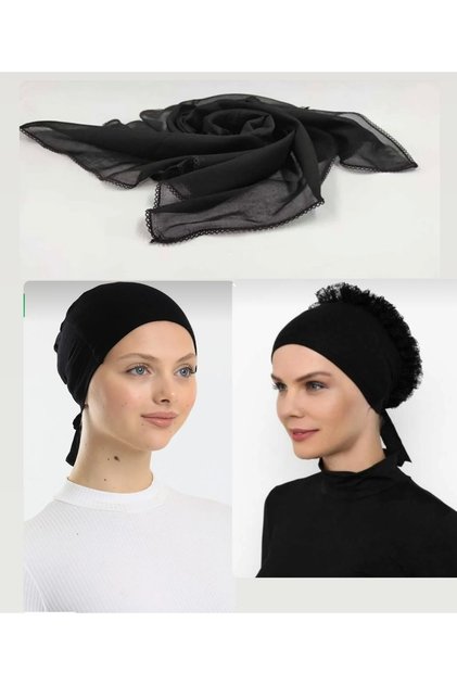 Hijab 3 Piece Bonnet Set