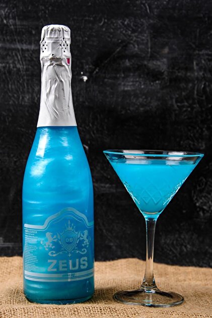OS ZEUS Simli Alkolsüz Şampanya** - Yaban Mersini Ananaslı (MAVİ