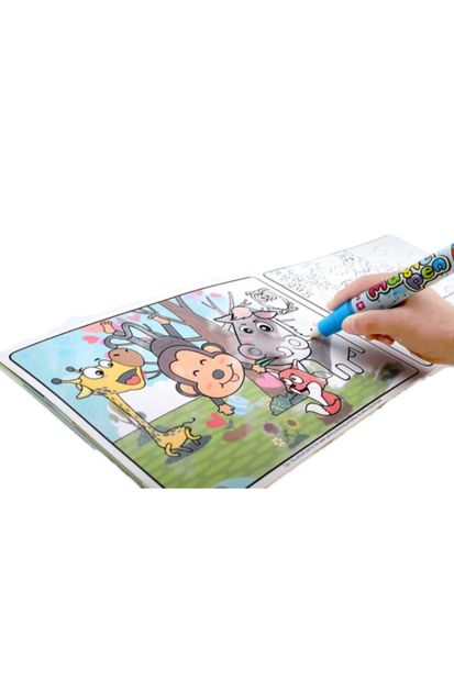 Mofy Baby Magic Water Sihirli Boyama Kitabı 3d Animasyonlu Özel Plaka Ve Kalemli Hayvanlar Alemi - 3