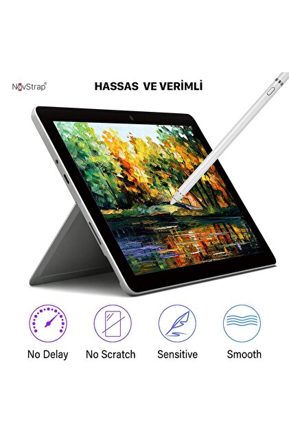 NovStrap Ipad Mini 1/2/3/4/5/6 Nesil Ile Uyumlu Active Stylus