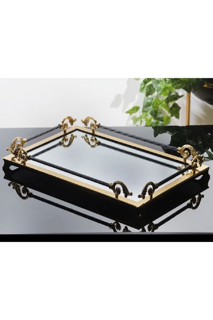 Avangarde Gold Metal Mirrored Legs Premium Quality Gorgeous Tray 38 X 26 cm