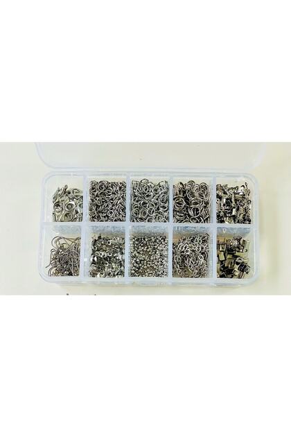 yağmur gökçe Kutulu Metal Set 1 - 970 Adet Küpe Kolye Bileklik