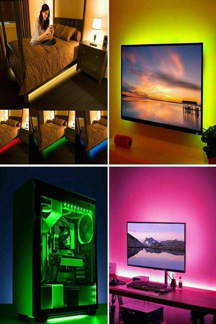 Tv Arkası Aydınlatma Led Monitor Gece Ambiyans Lambası -