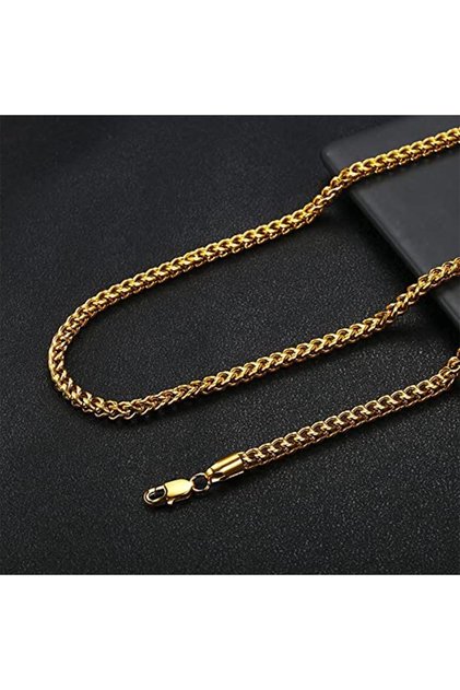 Fox Tail Steel Men's Necklace 316 L Steel Men's Gold Chain Necklace