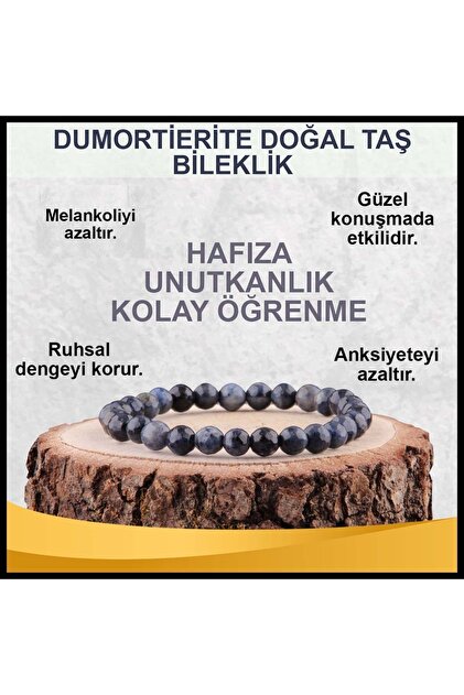 Certified Dumortierite Natural Stone Bracelet 6 mm - B817