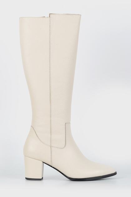 Women's Beige Genuine Natural Leather Boots Size 35-41