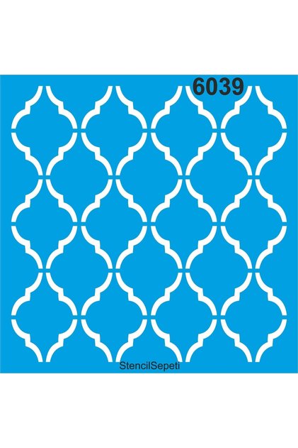 نمط مغربي هندسي - قالب رسم استنسل 50 × 50 سم - بدون إرجاع!