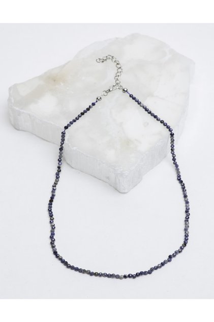 Sapphire 3 Mm Facet Cut Natural Stone Necklace