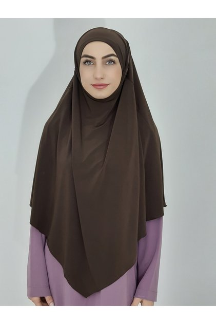 وشاح كبير عملي مع ربطة عنق سوفليه جاهزة، لون بني خيمار