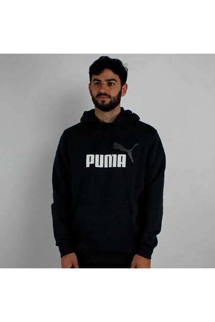 Puma Ess 2 Col Big Logo Hoodie Black White Erkek Kapişonlu Sweat