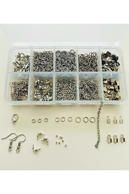 yağmur gökçe Kutulu Metal Set 1 - 970 Adet Küpe Kolye Bileklik