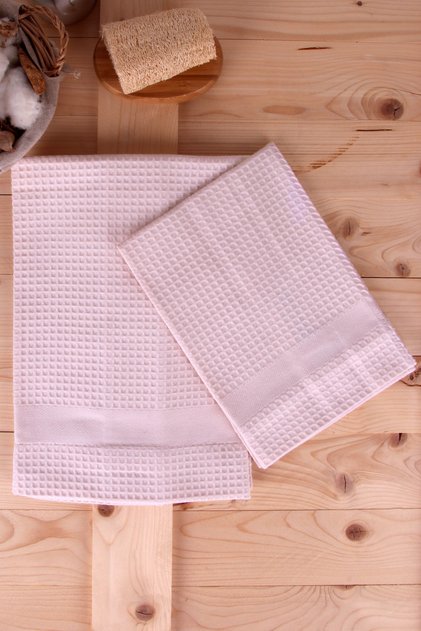 Pink 2-Piece Pique Multi-Purpose Towel Set 40x60&60x110