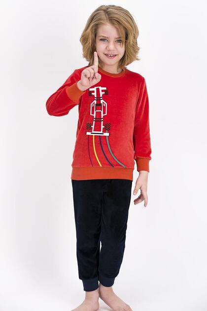 Rolypoly Formula Tile Tile Boys' Velvet Tracksuit Set