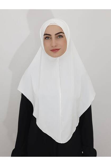 Prayer Cloth Khimar, Ready-made Large Scarf, Malaysia Model, Sandy Fabric Ecru for Hijap, Hac Umrah