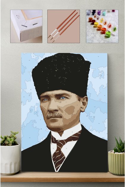 Kalpaklı Atatürk Sayılarla Boyama Seti