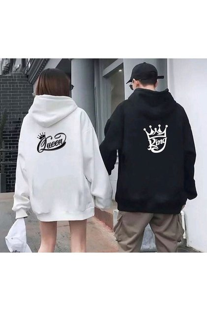 Unisex White Black King Lover Couple Combination Set of 2