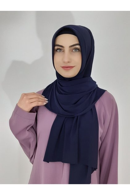 شال عملي جاهز من القماش الرملي باللون الأزرق الداكن