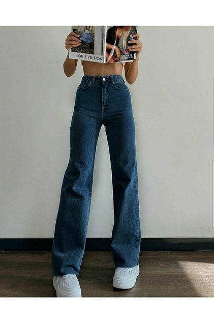 Since's Gold 90's Women's Medium Blue Loose Lycra Super High Waist 90's Denim Jeans (Very Comfortable)
