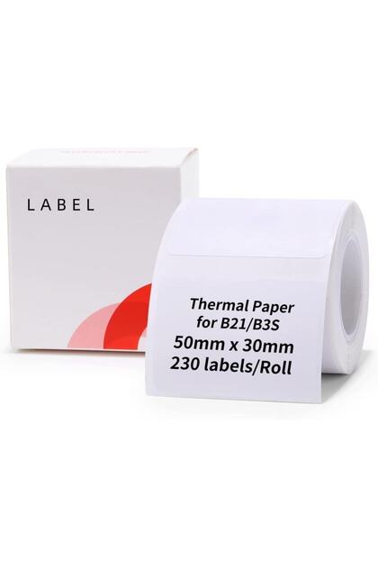 50x30mm Beyaz Etiket B21/b1/b3s Için 230 Adet Yırtılmaz, Sudan Ve Yağdan Etkilenmez