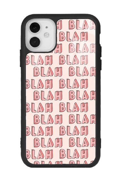 Iphone 11 Blah Blah Tasarımlı Glossy Telefon Kılıfı