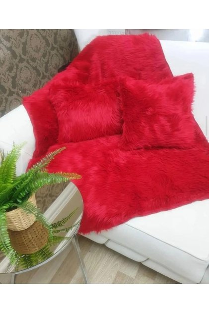 غطاء أريكة قطيفة - أحمر 150 × 150