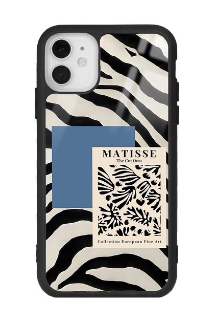 Iphone 11 Zebra Matısse Tasarımlı Glossy Telefon Kılıfı