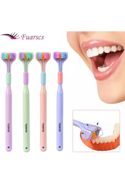 Three Sided Soft Bristle Adult Toothbrush