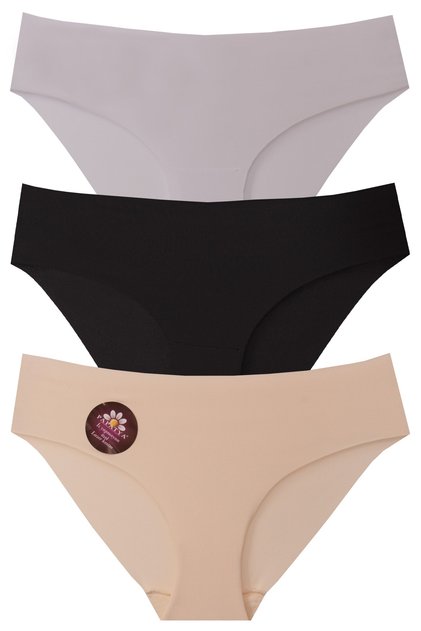 Medium High Waist Bato Polyester Laser Cut Panties 3-Pack W-2361 R5+5