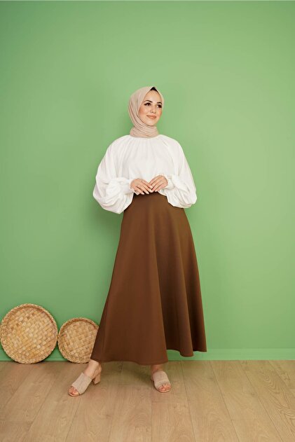 Puff Scuba Brown Skirt