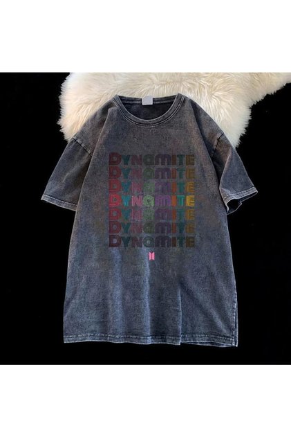 Grandükkan Washable Bts Dynamite Unisex Vintage T-Shirt
