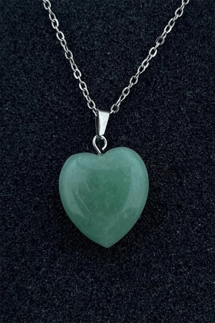 Certified Natural Stone Heart Necklace (Average 2 cm Length 2 cm Width)
