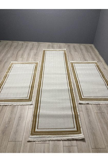 Sarar Moda Halı Nepal Altın Varaklı Yatak Odası Seti+yumuşak Halı+sık Dokuma Halı+12 Mm