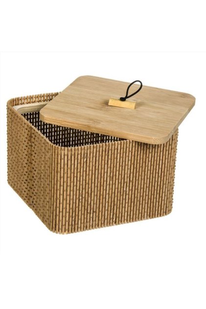 Bambu Kutu Organizer/saklama Kutusu Kare - Hediyelik 12x12x8 Cm