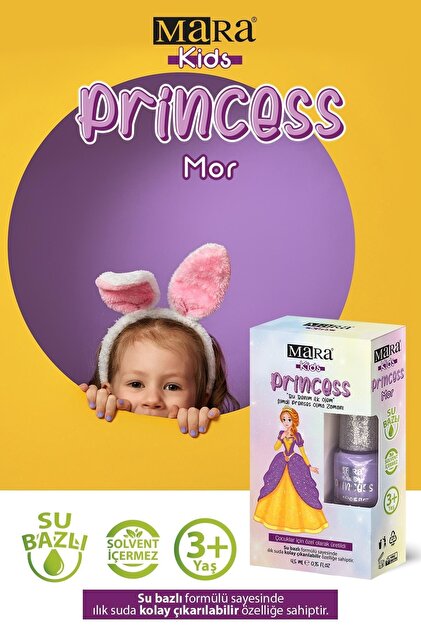 Mara Princess Oje Yıkanabilir Su Bazlı Çocuk Ojesi 4.5 ml Mor +