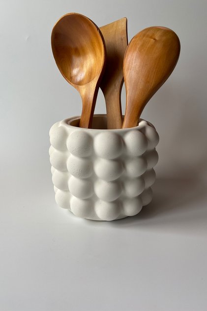 Bubble Countertop Upright Spoon Holder White