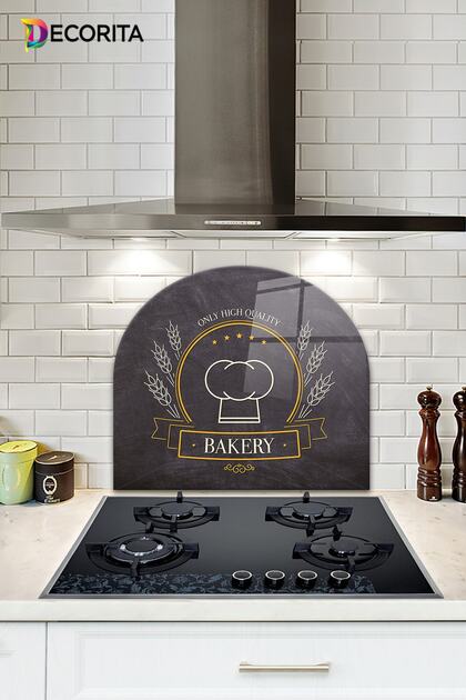 Glass Stove Back Protector |   Oval Shaped |   Bakery Quality |   52cm X 60cm