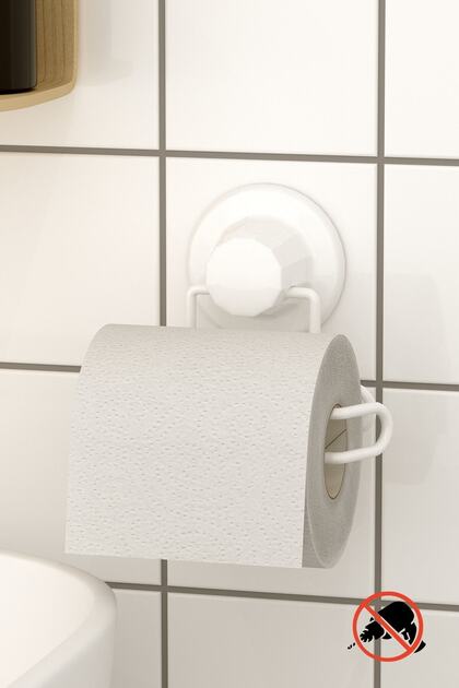 Drilling Screw Drill Not Available! Vacuum Adhesive Toilet Paper Holder White Dm271
