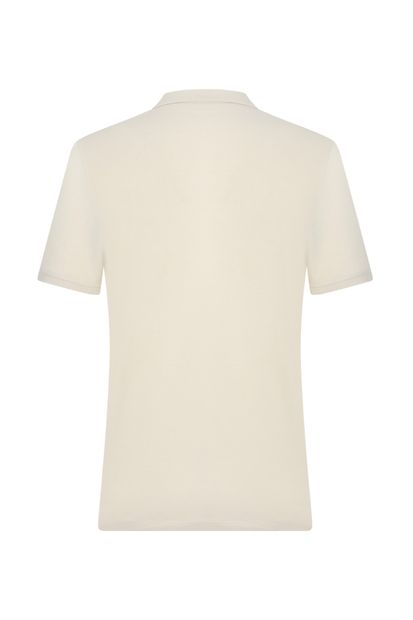 Mudo Erkek Ekru Polo Yaka Pamuklu T-Shirt 371577 - 6